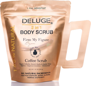 Deluge Organic Coffee Body and Face Scrub Natural, stretch marks, cellulite DELUGE Cosmetics