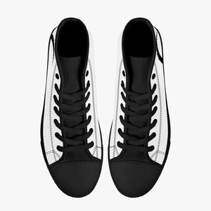 Coffee Religion Moon Walk Classic High Sneakers Canvas Shoes - White/Black