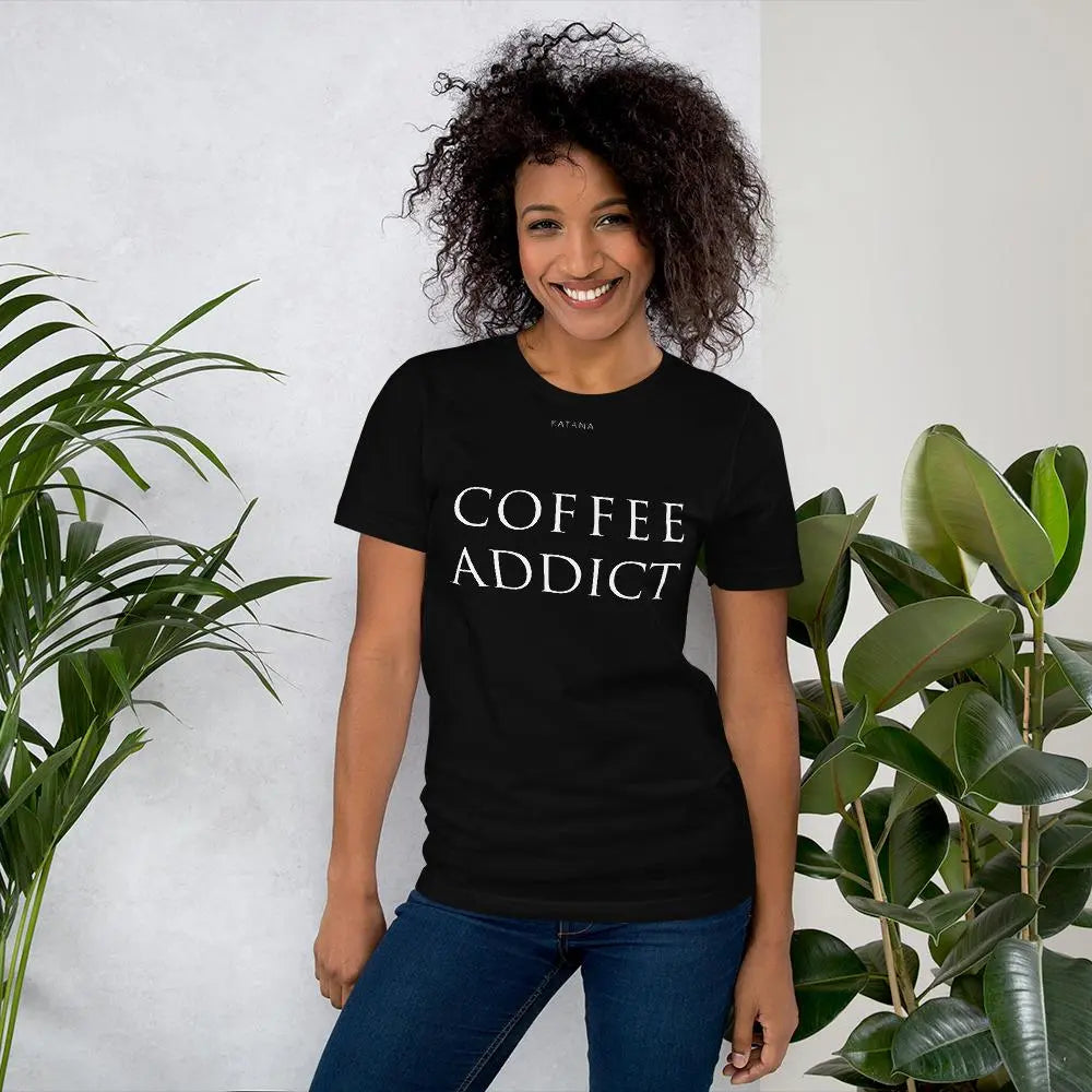 COFFEE ADDICT Boyfriend Fit Unisex T-Shirt Short-Sleeve Tee - COFFEE RELIGION