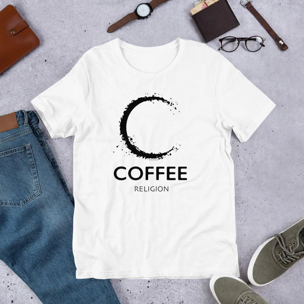 COFFEE RELIGION T-Shirt Long Unisex Tee - COFFEE RELIGION