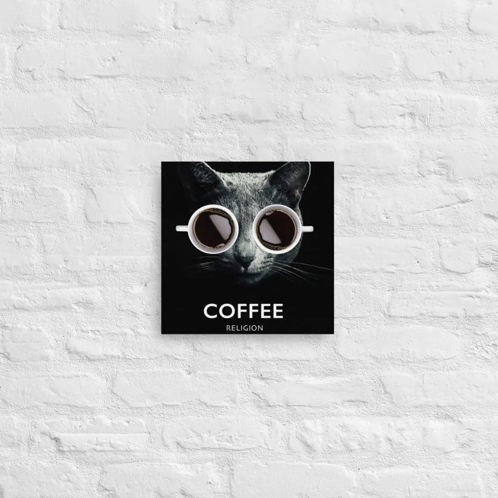 Coffee Religion Cat Canvas Decor Wall Art
