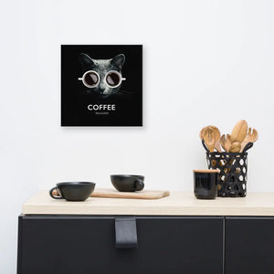 Open image in slideshow, Coffee Religion Cat Canvas Wall Art COFFEE RELIGION
