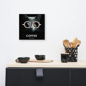 Open image in slideshow, COFFEE RELIGION Cat Canvas Decor Wall Art COFFEE RELIGION
