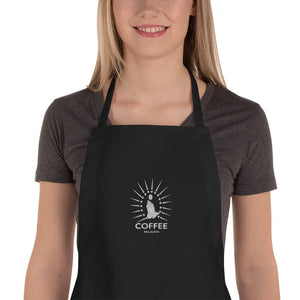 Coffee Religion Black Embroidered Apron