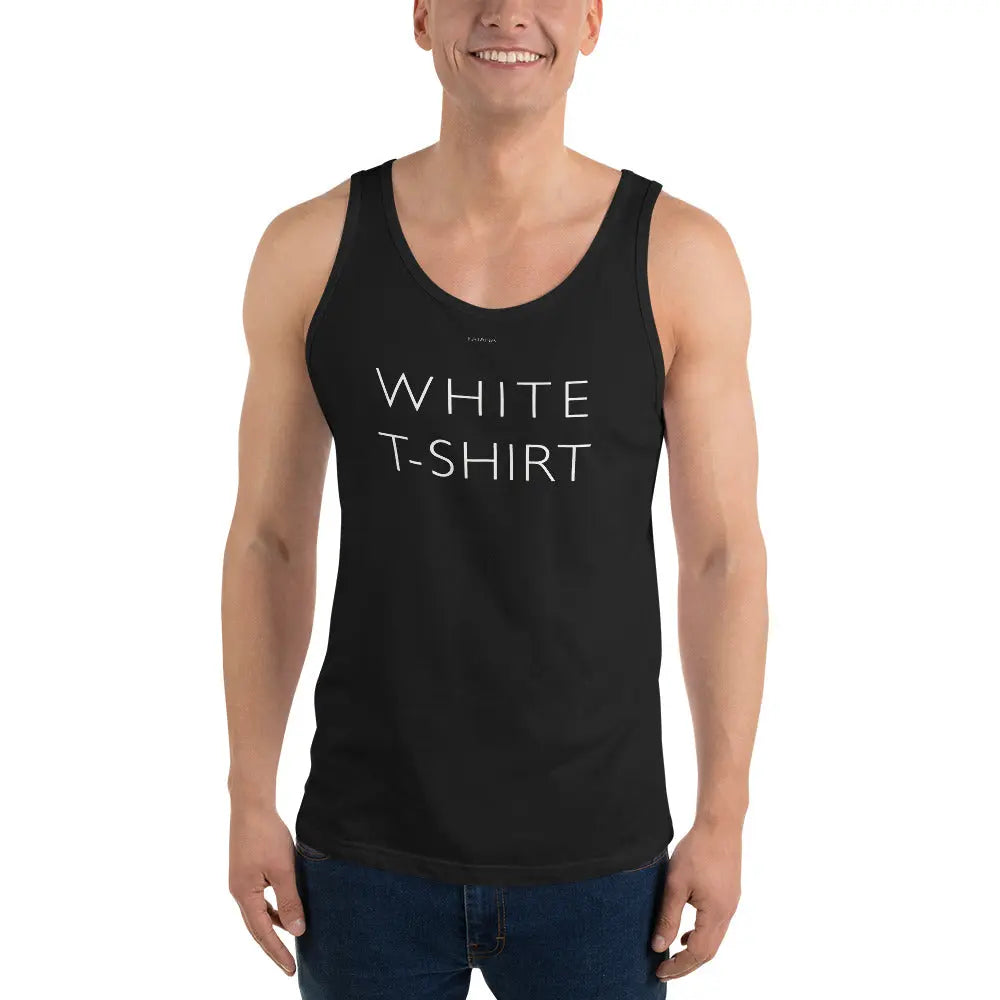 WHITE T-SHIRT Black Unisex T-Shirt by Coffee Religion Short-Sleeve Unisex Tank Tee