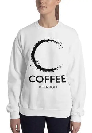 COFFEE RELIGION Logo Sweatshirt in white COFFEE RELIGION