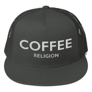COFFEE RELIGION Mesh Back Snapback Hat Cap COFFEE RELIGION