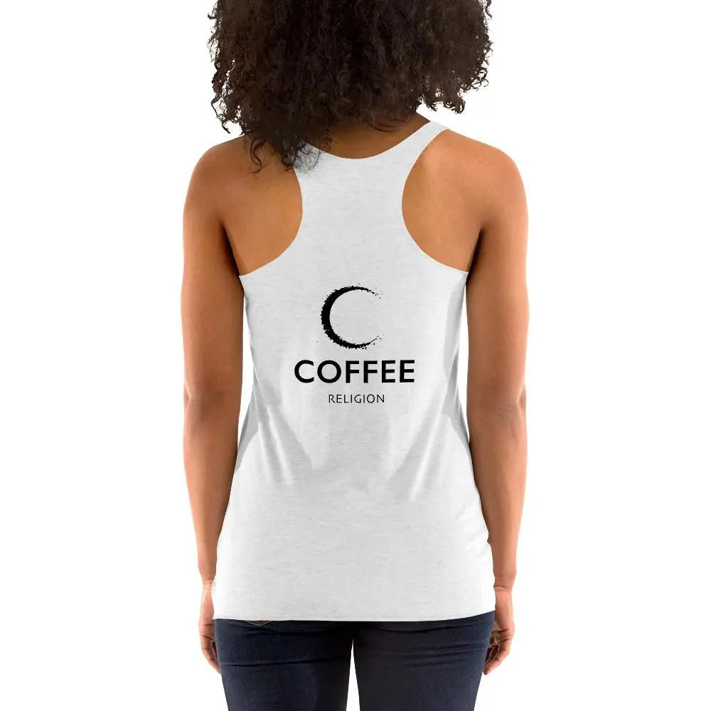 GIVE ME COFFEE by Coffee Religion Women's Racerback Yoga Tank T-Shirt - COFFEE RELIGION