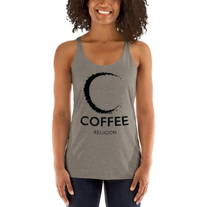 COFFEE RELIGION MOON yoga racerback Tee T-Shirt (MORE COLORS)