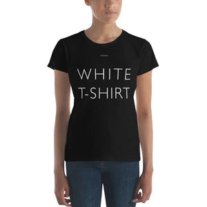 WHITE T-SHIRT Black Designer Short Sleeve Slim Fitted Tee by Katana COFFEE RELIGION