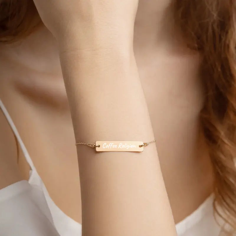 Coffee Religion 24 K Chain Bar gold bracelet