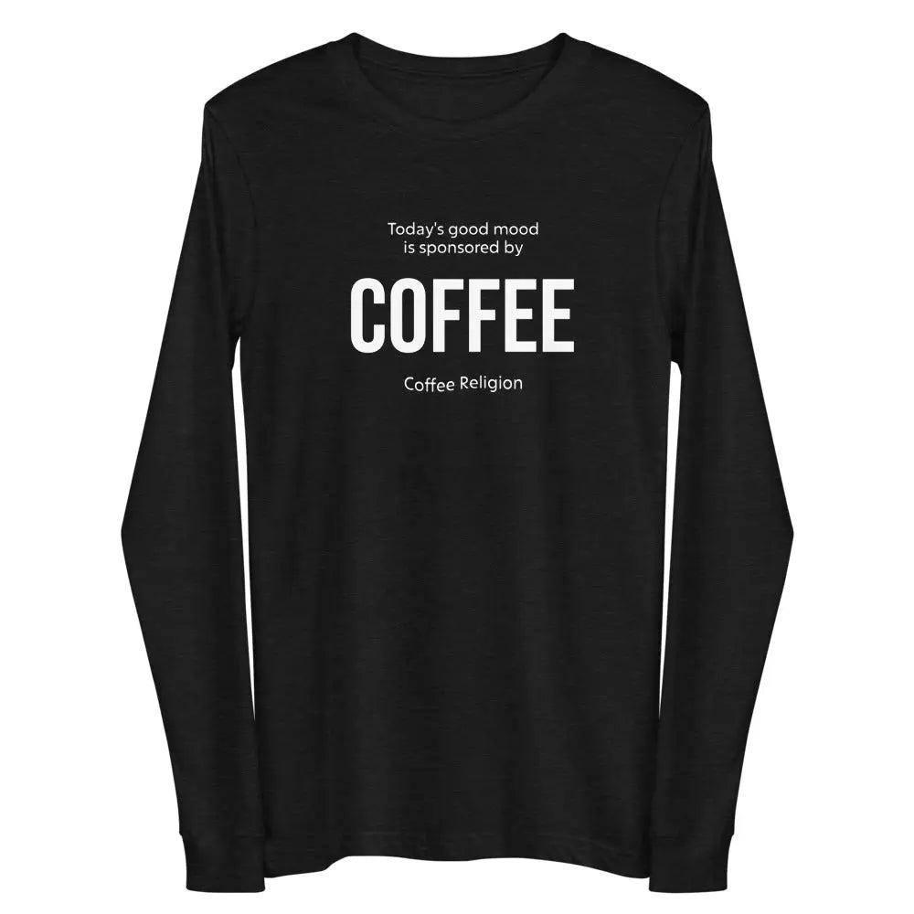 Mood Coffee T-Shirt Unisex Long Sleeve Tee in black