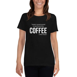 Open image in slideshow, Mood Coffee Women&#39;s short sleeve t-shirt COFFEE RELIGION

