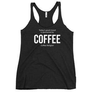 Open image in slideshow, Mood by Coffee Graphic T-Shirt Women&#39;s Racerback Tank COFFEE RELIGION
