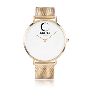 Open image in slideshow, COFFEE RELIGION COFFEE TIME New York Rose Gold Minimalist Watch JetPrint Fulfillment
